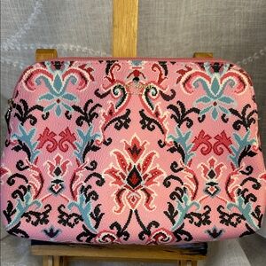Kate Spade cross stitch pattern cosmetic bag